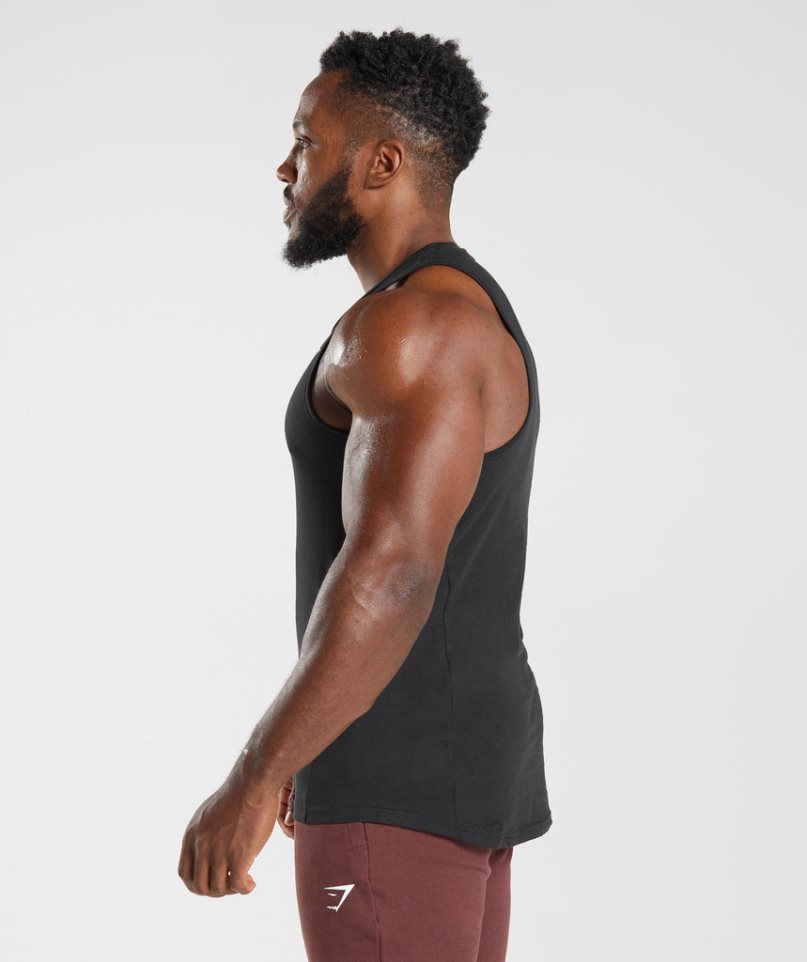 Men's Gymshark React Tanks Black | CA N6310A